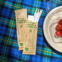 16cm Paper Cutlery Set - Knife, Fork & Napkin - Ready-to-Serve - Image #2