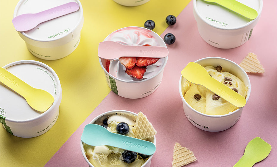 9cm Paper Ice Cream Spoon - Tutti Frutti Colours - Smooth Feel