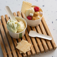 9cm High Grade Paper Ice Cream Spoon - White