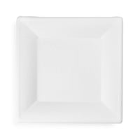 10" (25cm) Square Plant Fibre Plate - PFAS Free - White - Image #1