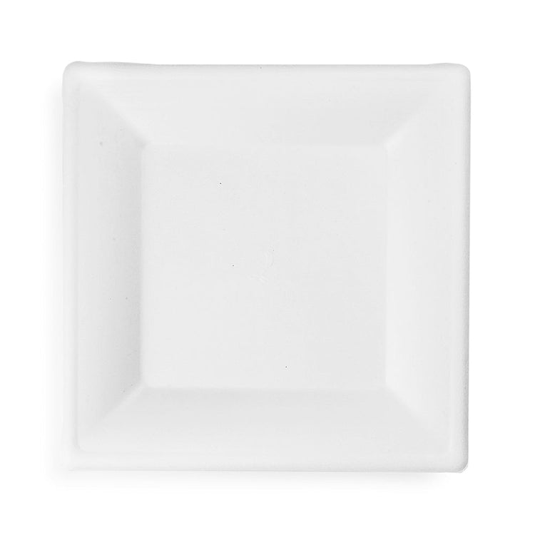 10" (25cm) Square Plant Fibre Plate - PFAS Free - White - Image #1