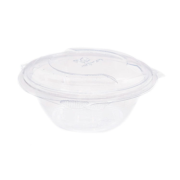 12oz (360ml) Round Salad Clamshell / Hinged Show Bowl - PLA Clear