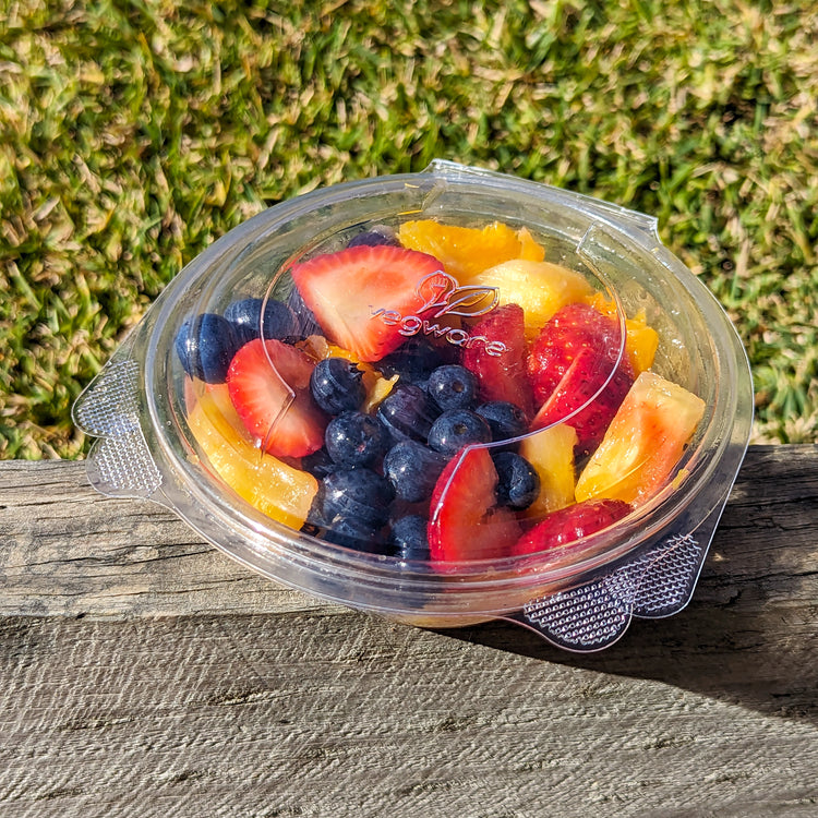 12oz (360ml) Round Salad Clamshell / Hinged Show Bowl - PLA Clear