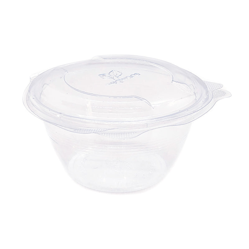 16oz (500ml) Round Salad Clamshell / Hinged Show Bowl - Clear