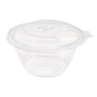 16oz (500ml) Round Hinged Container - Clear PLA - Image #1