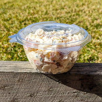 16oz (500ml) Round Salad Clamshell / Hinged Show Bowl - PLA Clear