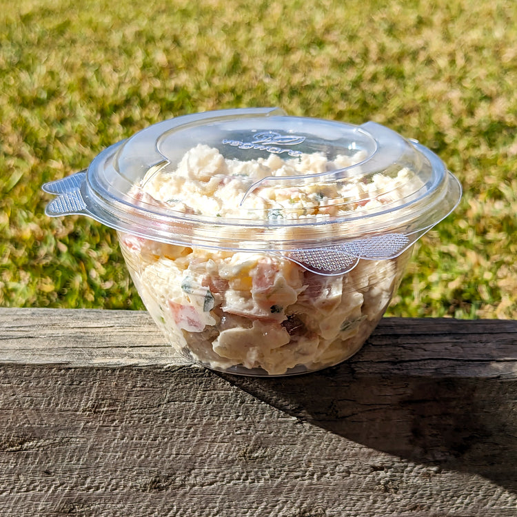 16oz (500ml) Round Salad Clamshell / Hinged Show Bowl - PLA Clear