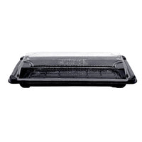 20 x 7 x 5cm PLA Black Sushi Tray & Clear Lid - Image #1