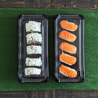 20 x 7 x 5cm PLA Black Sushi Tray & Clear Lid - Image #2