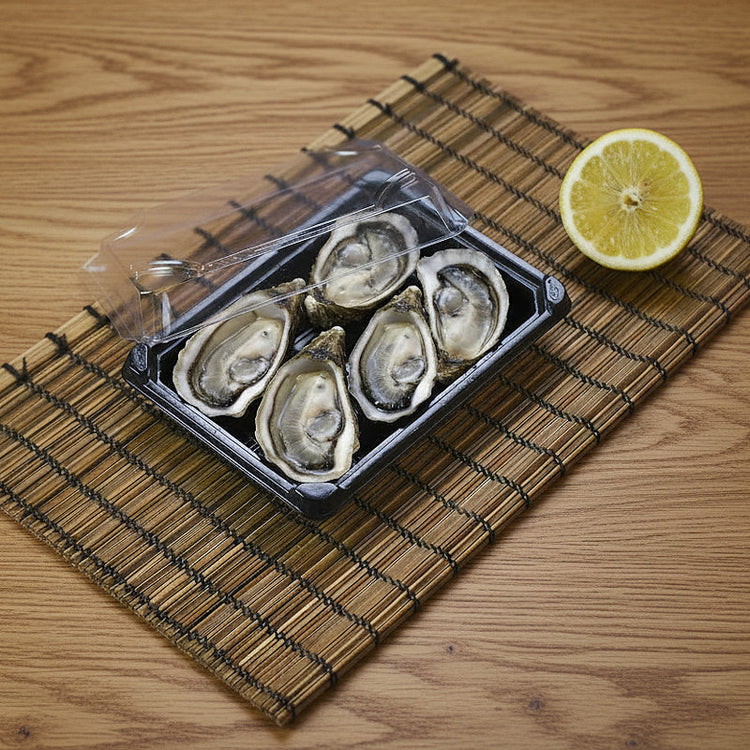 14.5 x 9 x 4cm PLA Black Sushi Tray & Clear Lid - Image #4