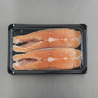 19 x 11 x 4.5cm PLA Black Sushi Tray & Clear Lid - Image #4