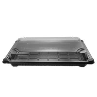 21 x 12 x 4cm PLA Black Sushi Tray & Clear Lid - Image #1