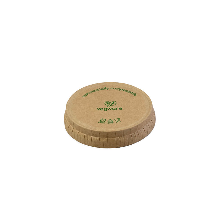 Paper Sauce Pot Lid fits 1oz (30ml) Pot - Kraft - Image #1