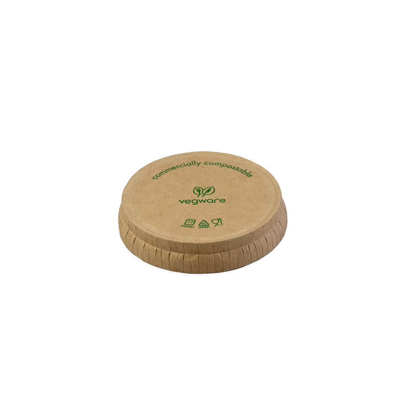 Paper Sauce Pot Lid fits 1oz (30ml) Pot - Kraft - Image #1