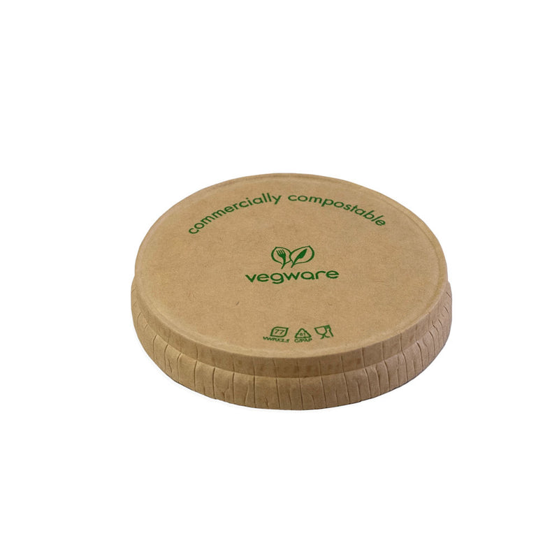 Paper Sauce Pot Lid fits 2.5oz (75ml) Pot - Kraft - Image #1