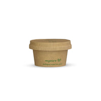 Paper Sauce Pot Lid fits 2.5oz (75ml) Pot - Kraft - Image #2