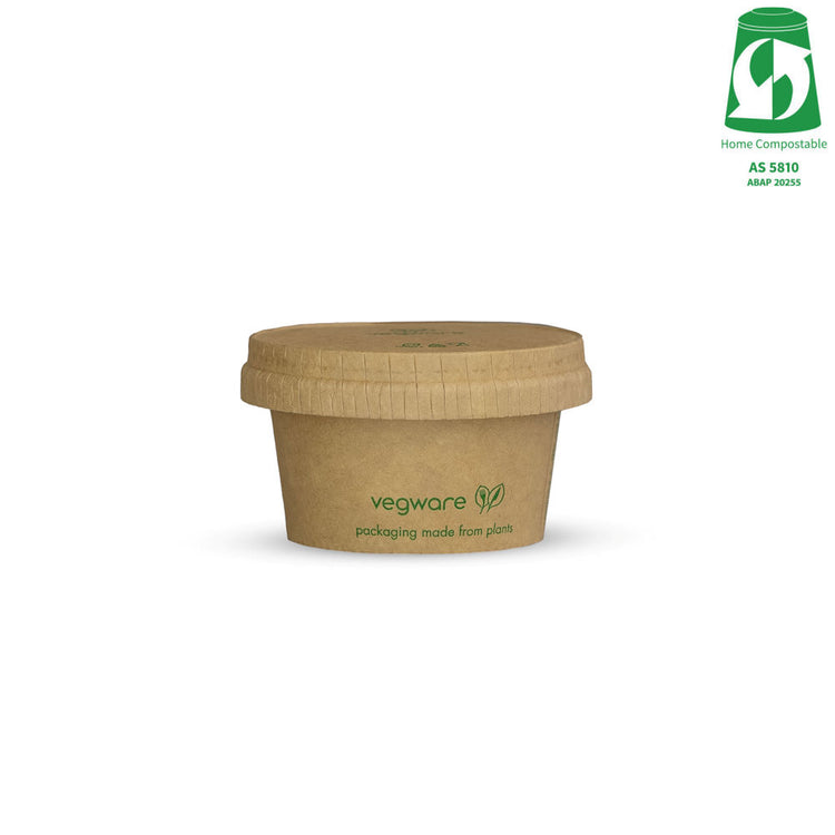 Paper Sauce Pot Lid fits 2.5oz (75ml) Pot - Kraft