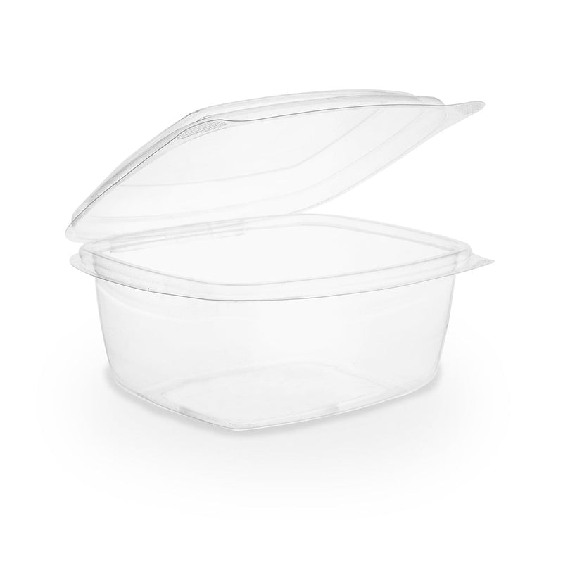 16oz (500ml) Rectangular Hinged Container â€“ Clear PLA - Image #1