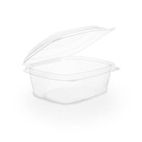 8oz (250ml) Rectangular Hinged Container - Clear PLA - Image #1