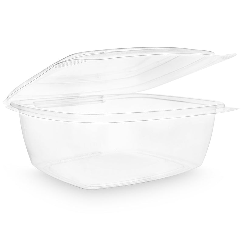 48oz (1500ml) Rectangular Hinged Container â€“ Clear PLA - Image #1