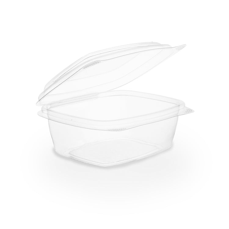 8oz (250ml) Rectangular Hinged Container - Clear PLA - Image #1