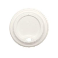Hot Lid - Flat Traveller - Sugarcane - PFAS Free - White - 79/80 Series - Image #1