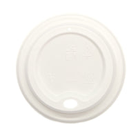 Hot Lid - Flat Traveller - Sugarcane - PFAS Free - White - 89/90 Series - Image #1