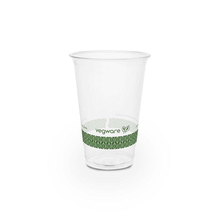 9oz (280ml) PLA Clear Cup - Green Leaf - 76 Series - Image #1