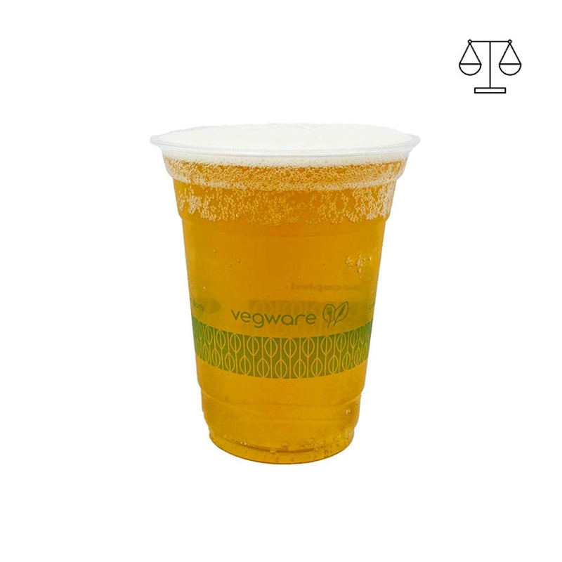 425ml PLA Clear Beer Cup - Green Leaf - 96 Series - W&M Approved - Image #1
