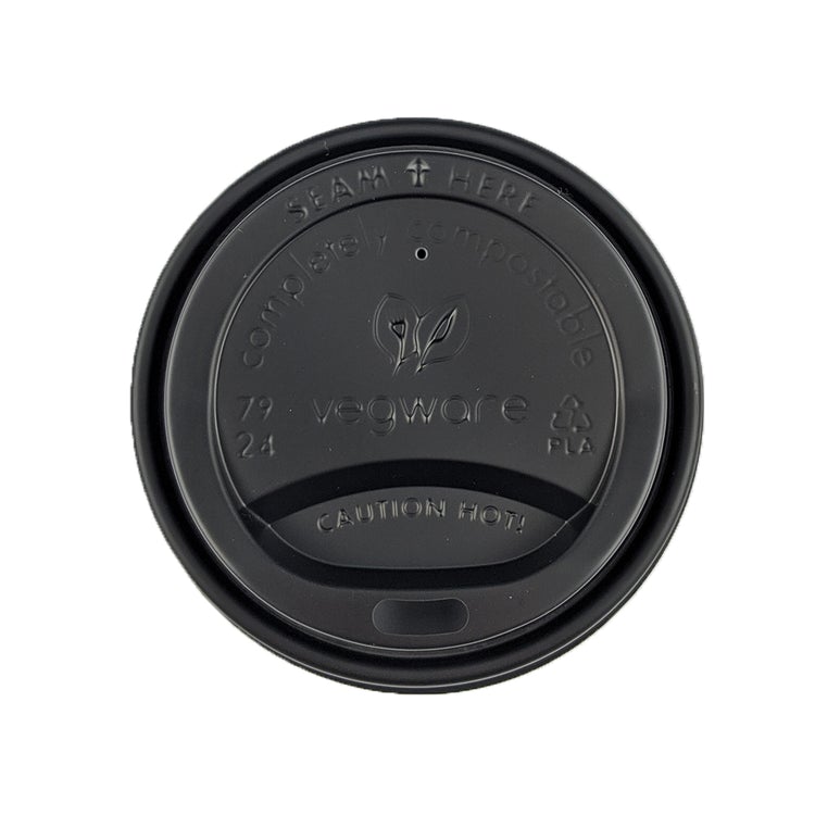 Hot Lid - Flat Traveller - Bioplastic - Black - 79/80 Series - Image #1