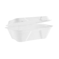 7 x 5 inch Regular Bagasse Clamshell - White