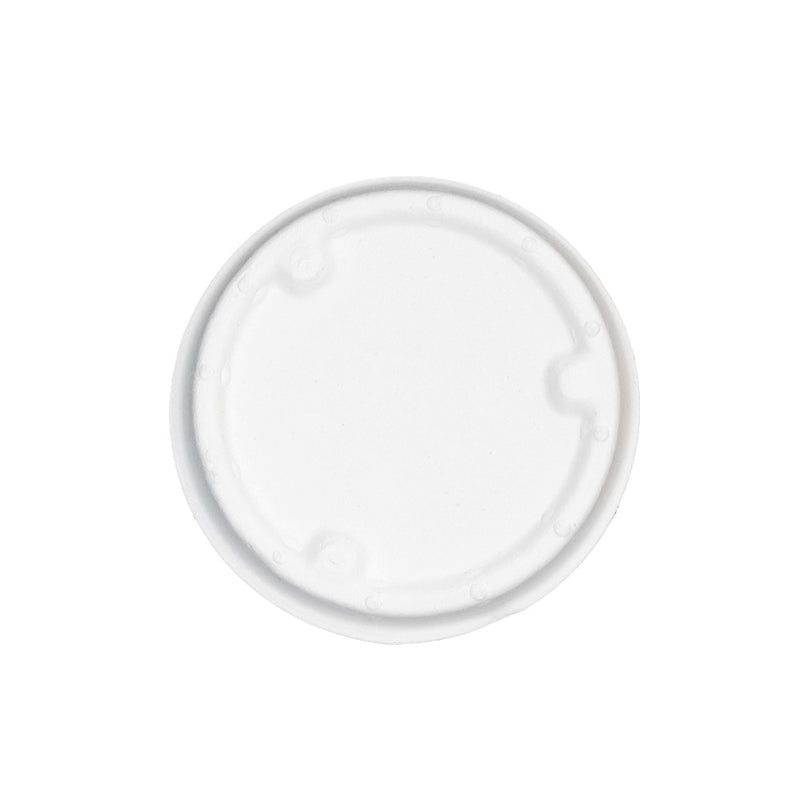 Bagasse Sauce Pot Lid - White (fits 2oz bagasse pot)