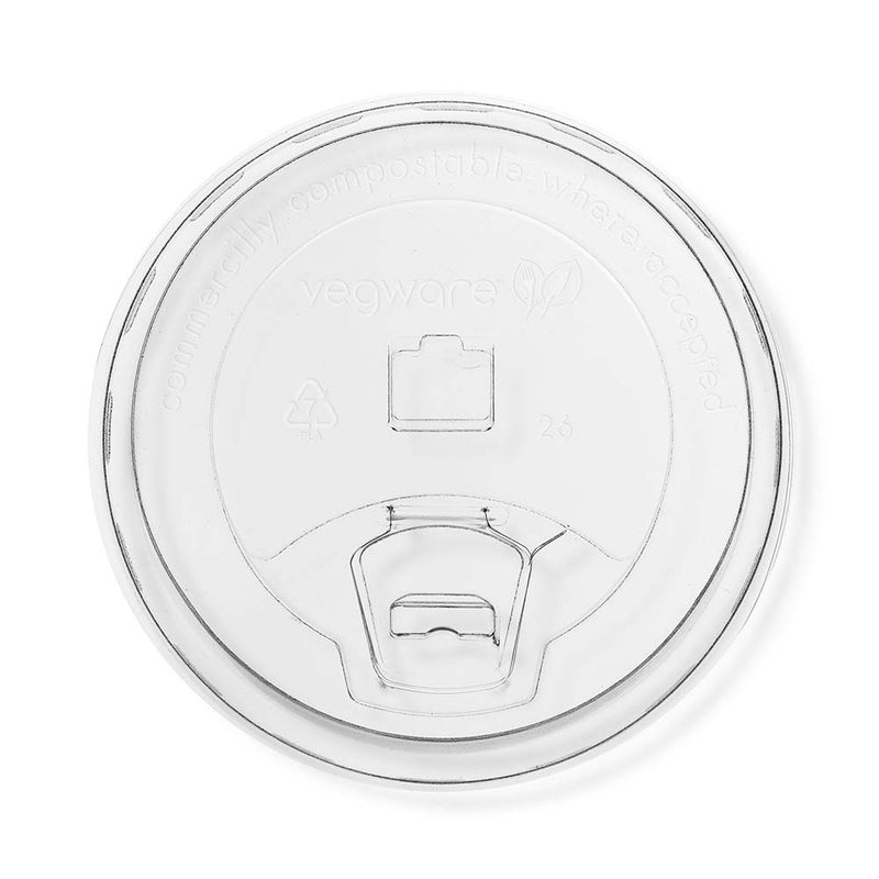 Flat PLA Strawless Lid - Fold Back Tab - 96 Series