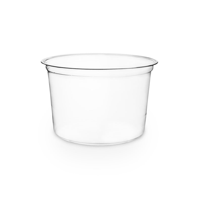 16oz (500ml) Premium PLA Round Deli Container - Clear