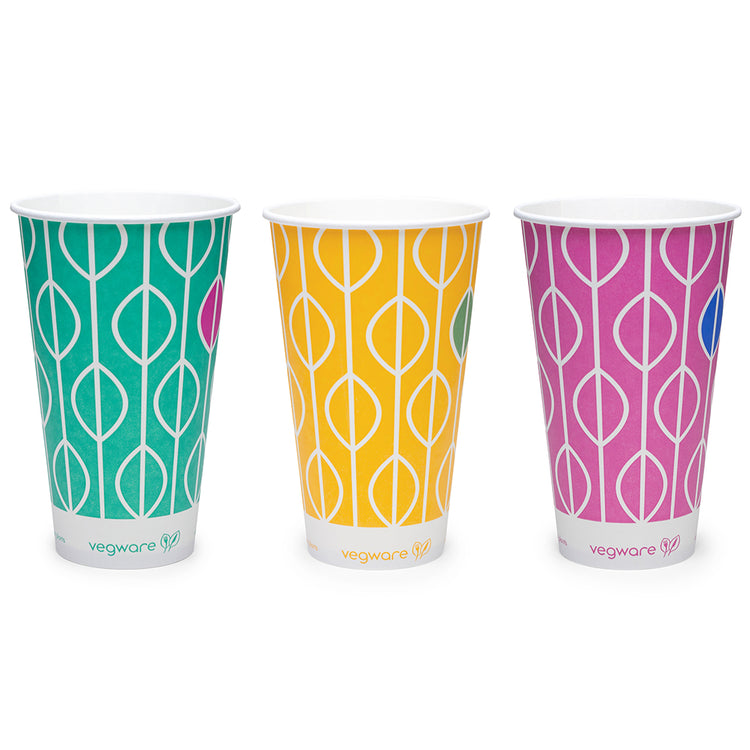 22oz (650ml) Paper Cold Cup - Hula Print - 96 Series