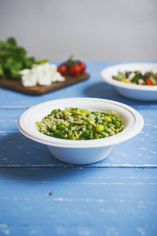 12oz (340ml) Tall Plant Fibre Bowl - PFAS Free - White