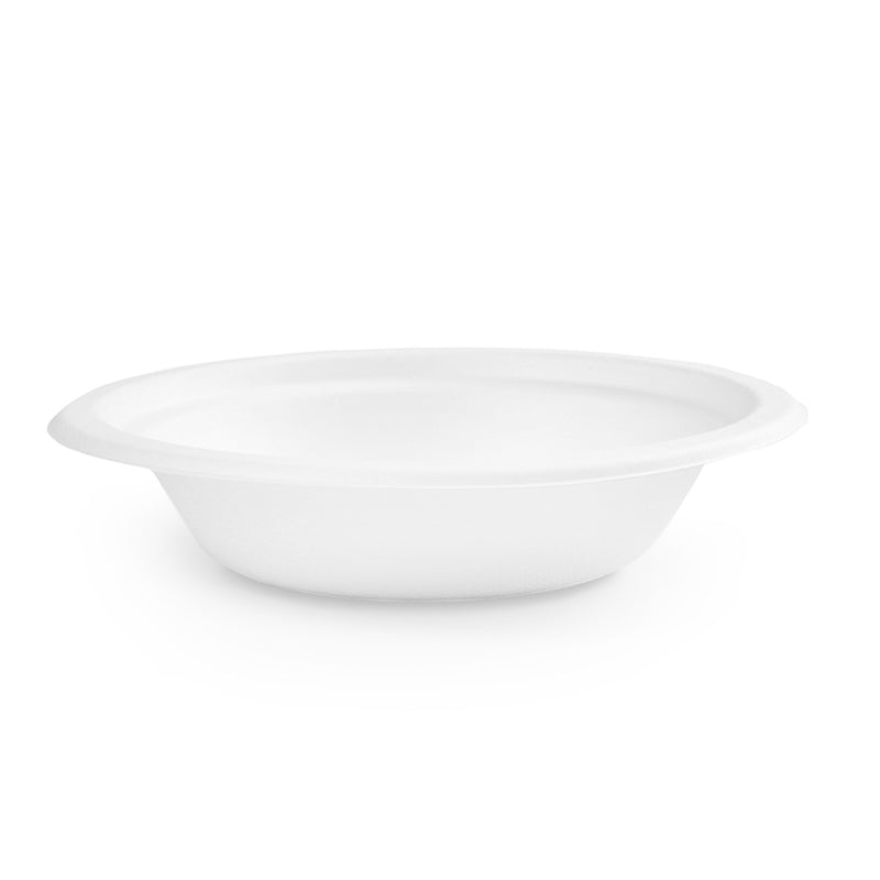 12oz (360ml) Wide Bagasse Bowl - White