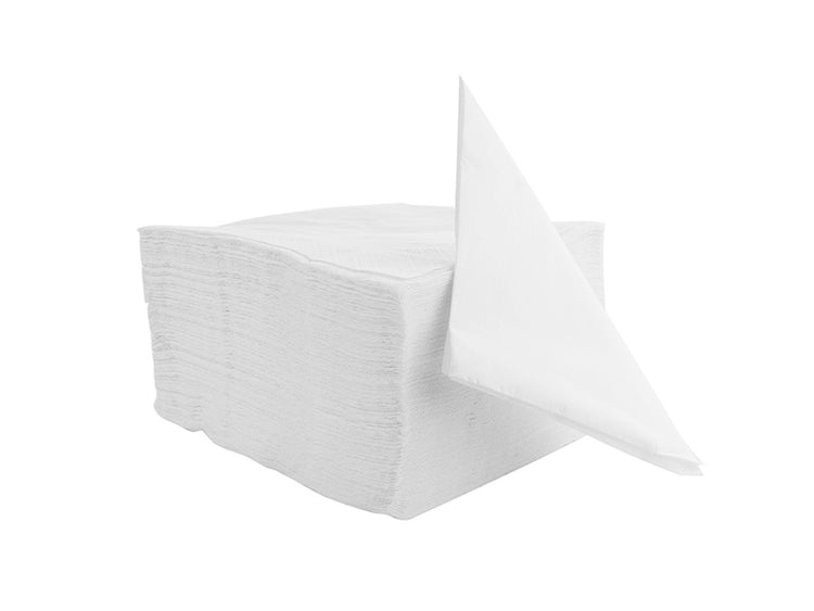 Cocktail Napkin | 2 Ply | 1/4 Fold | 24x24cm | Edge Embossed | White