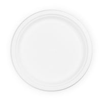 10" (25cm) Round Plant Fibre Plate - PFAS Free - White