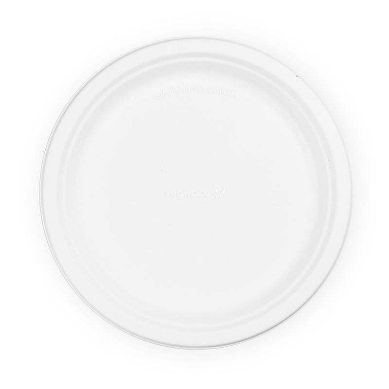 10 inch Round Bagasse Plate - White