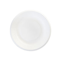 6 inch Round Bagasse Plate - White - Plain / Unbranded