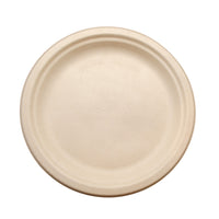 9 inch Round Bagasse Plate - Natural