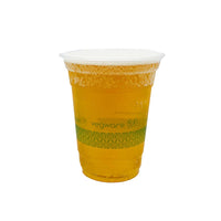 14oz (425ml) Premium PLA Cold Cup - Clear/Green Leaf - 96 Series W&M