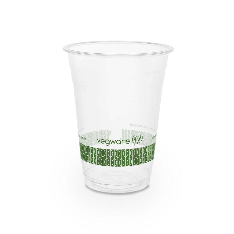 16oz (500ml) Premium PLA Cold Cup - Clear/Green Leaf - 96 Series