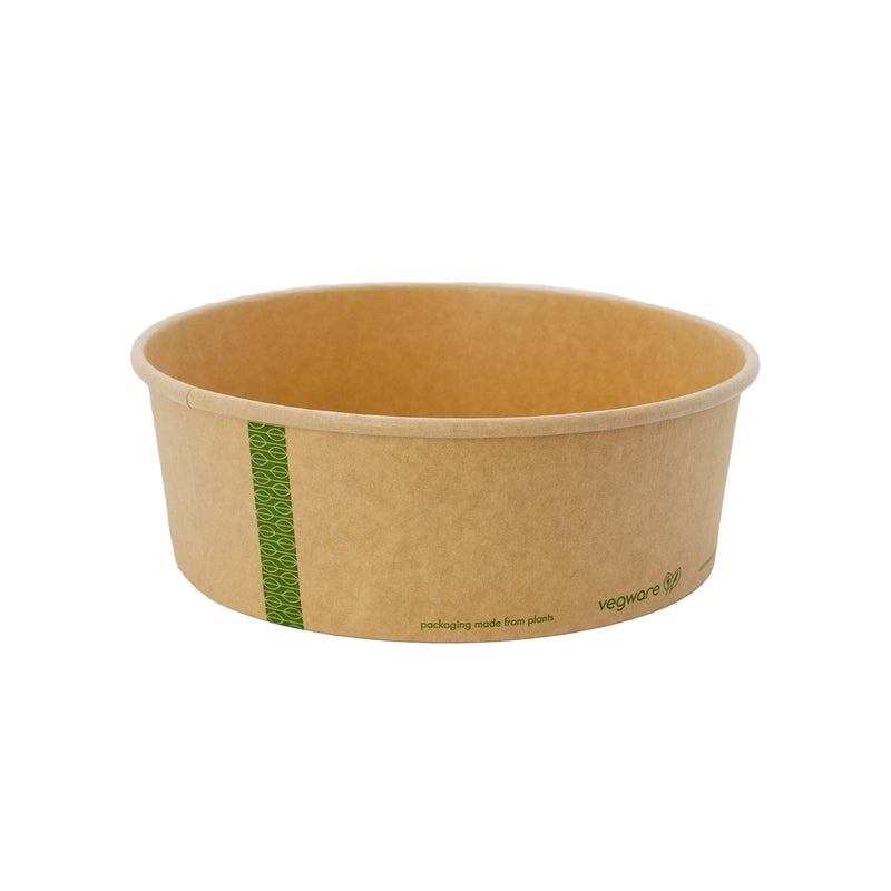 32oz (1000ml) Wide Paper Bowl - Kraft - 185 Series