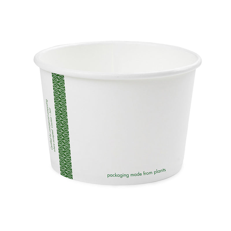 16oz (500ml) Paper Bowl - PLA Lined - White - 115 Series