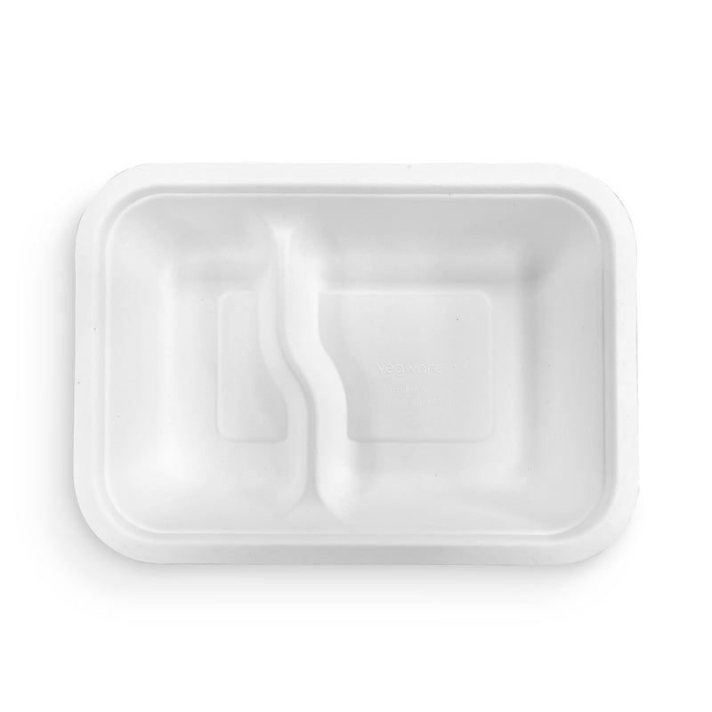 32oz (1000ml) White Bagasse Base - 2 Compartment - V5 Range