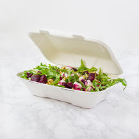 9" x 6" Snack Clam Large - Plant Fibre - PFAS Free - White