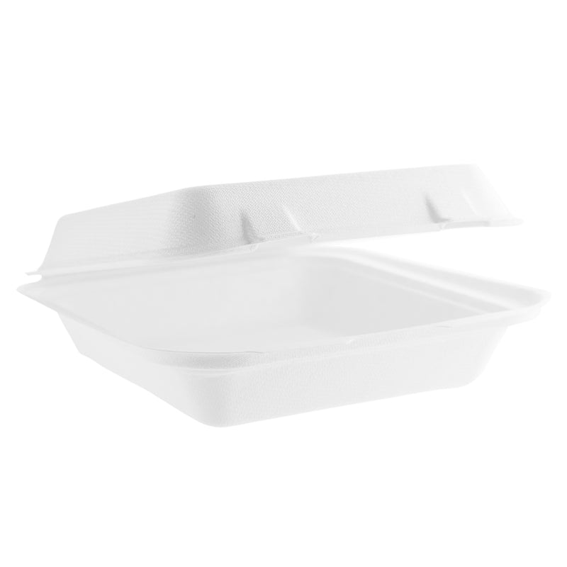 8" x 8" Dinner Clam Medium - Plant Fibre - PFAS Free - White