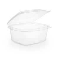 16oz (500ml) Rectangular Hinged Container/Clamshell - PLA Clear